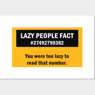 lazy people fact. Posters and Art